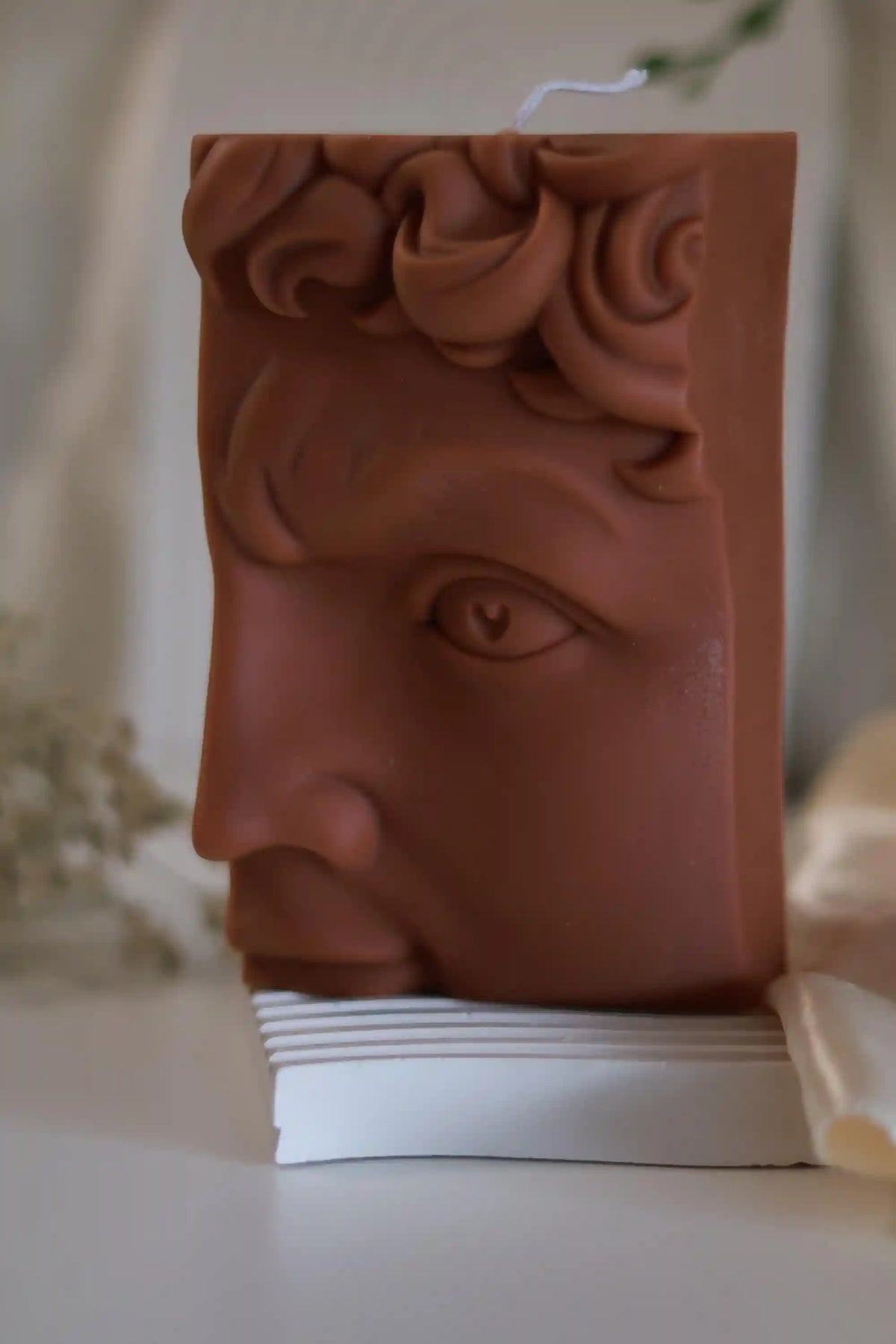 Half Head Sculpture of David Candle 6.5x4 inches