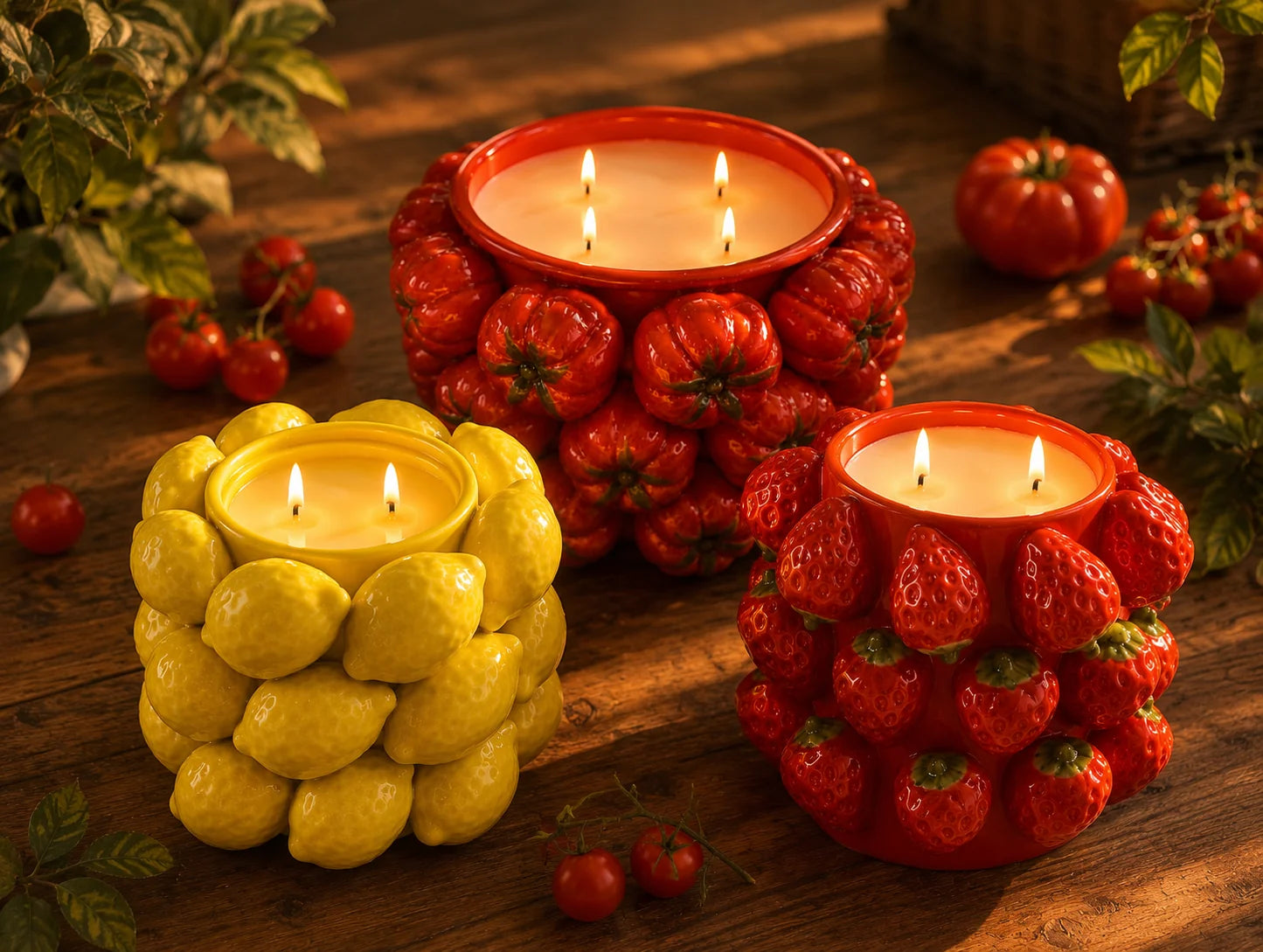 Fruit and garden candle collection