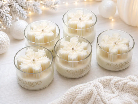 Snowflake Glass Jar Candle 2x2.75 inches
