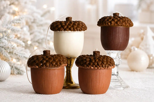 Pine Acorn Candle 4x4 inches