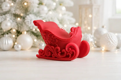 Large Christmas Sleigh Candle 4x5 inches