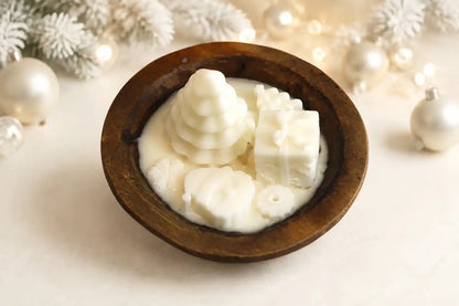 Rustic Wooden Christmas Candle 2x6 inches