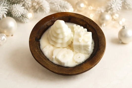 Rustic Wooden Christmas Candle 2x6 inches