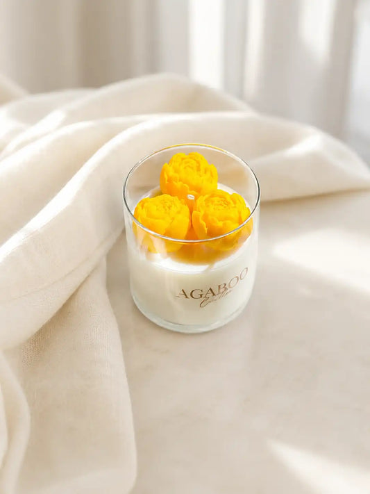Peony Blossom Candle 3.5x3.25 inches