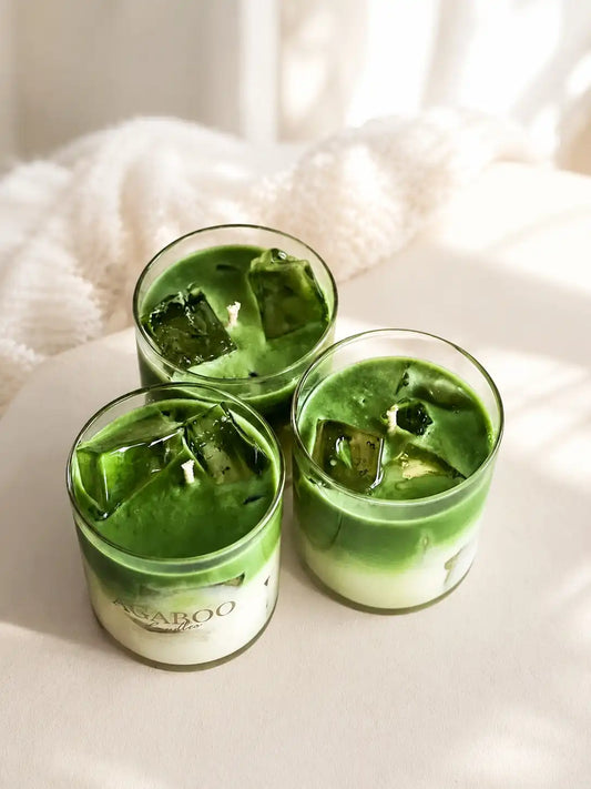 Iced Candle with Matcha & Bergamot Scent 3.4x3.2 inches