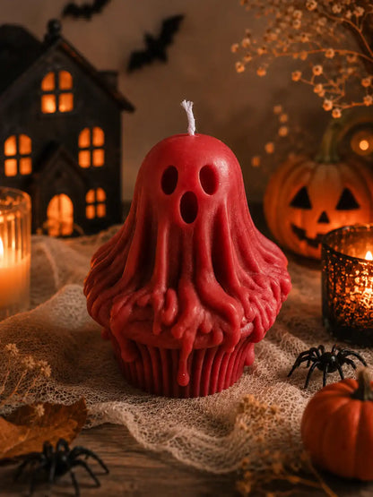 Ghost Cupcake Soy Candle 4.5x3.5 inches