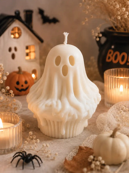 Ghost Cupcake Soy Candle 4.5x3.5 inches