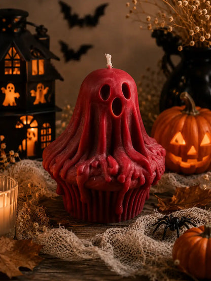 Ghost Cupcake Soy Candle 4.5x3.5 inches