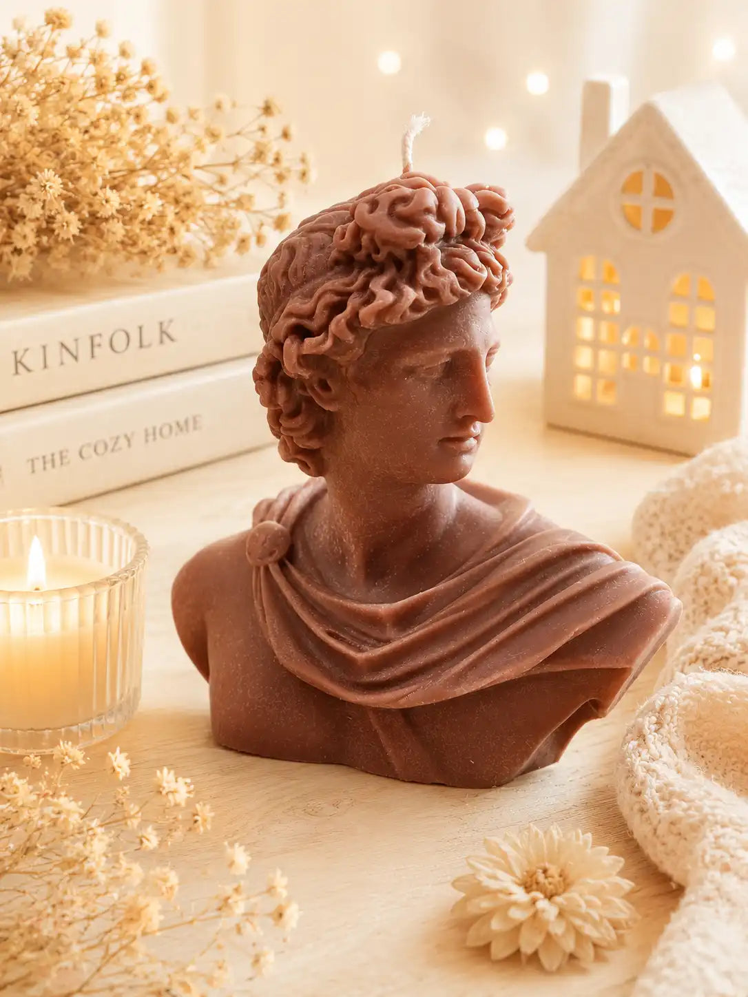 Apollo Statue Candle 6x5 inches