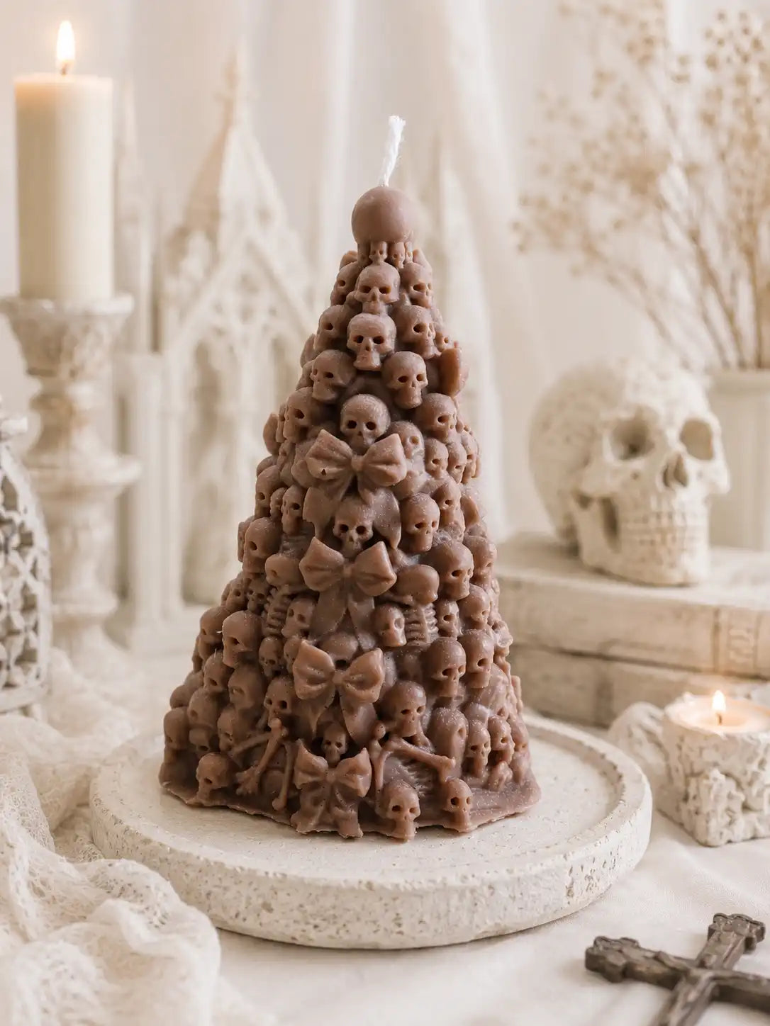 Gothic Skull Christmas Tree 5.5x3.75 inches