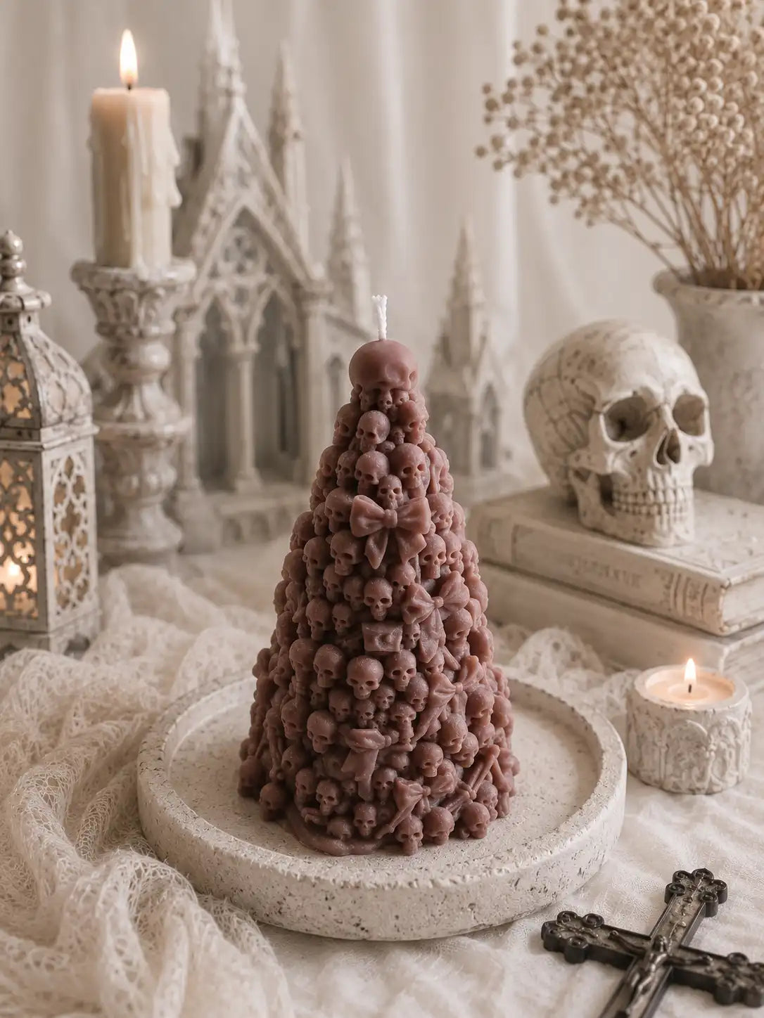 Gothic Skull Christmas Tree 5.5x3.75 inches