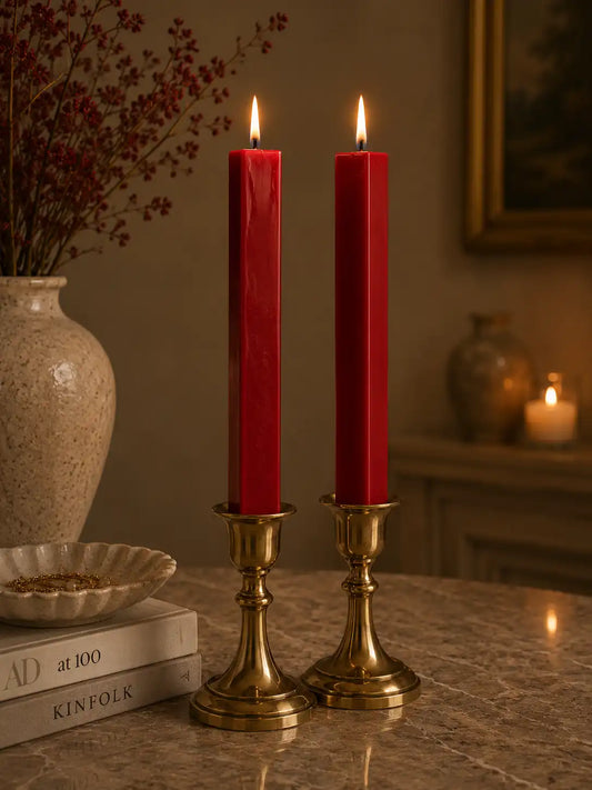 Modern Geometric Taper Candle 8.5x1.25 inches