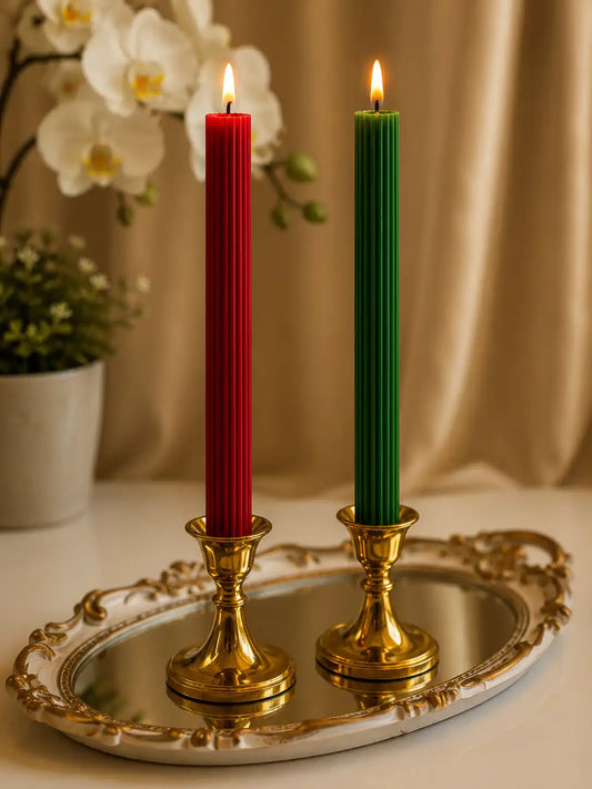 Rustic Ribbed Taper Candle 10x3/4 inches