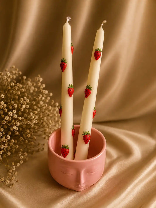 Strawberry Taper Candle 10x3/4 inches