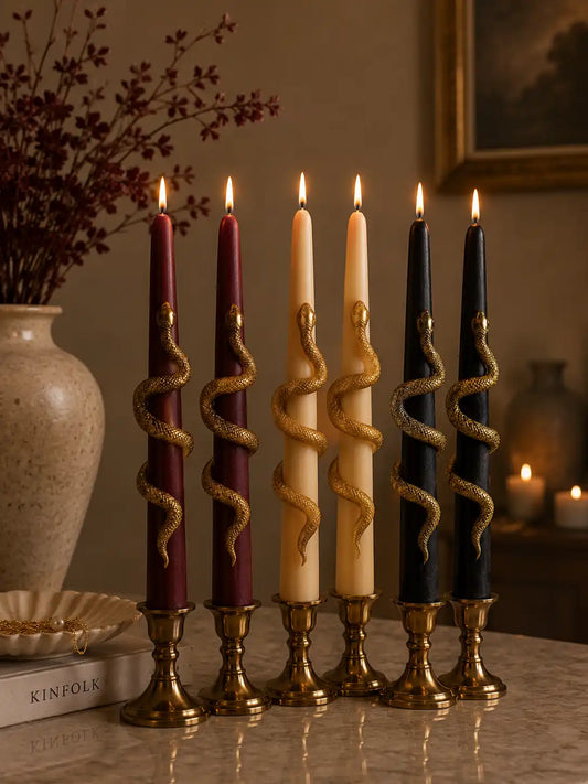 Snake Taper Candles 9.5x1 inches