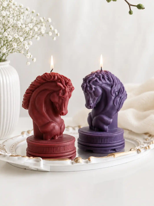 Horse Head Chess Candle 4.5x3 inches