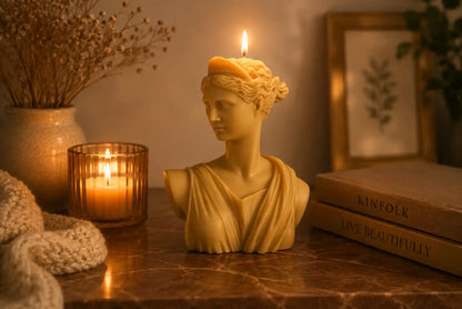 Artemis Bust Candle 6.5x5 inches