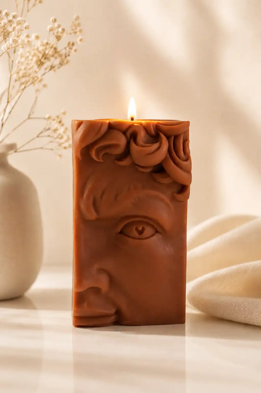 Half Head Sculpture of David Candle 6.5x4 inches
