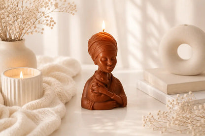 Afro Mother Candle 6x2.75 inches