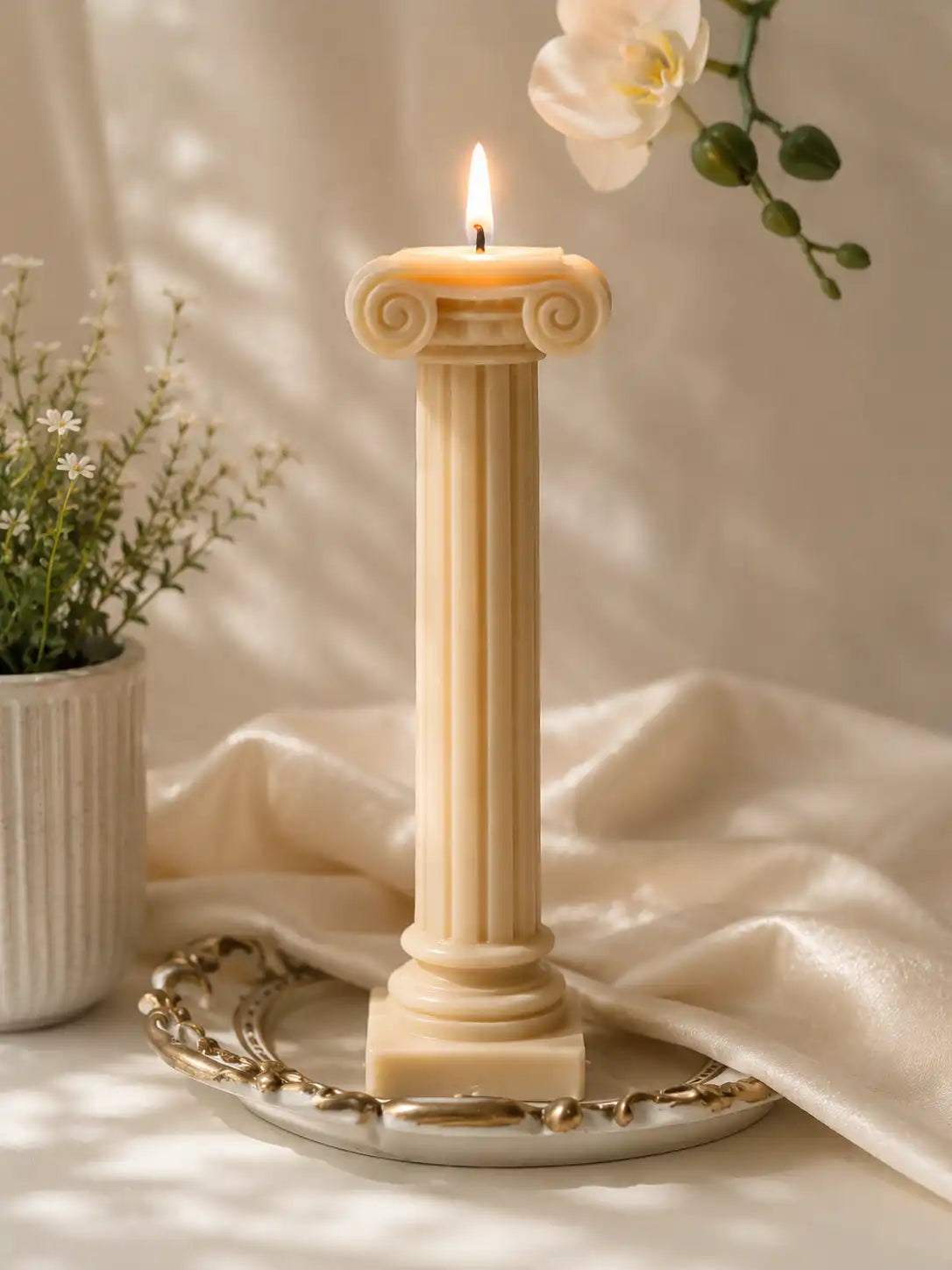 Greek Column Pillar Candle 8.5x2.5 inches