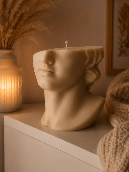 Huge Half Face David Candle 4.5x3 inches