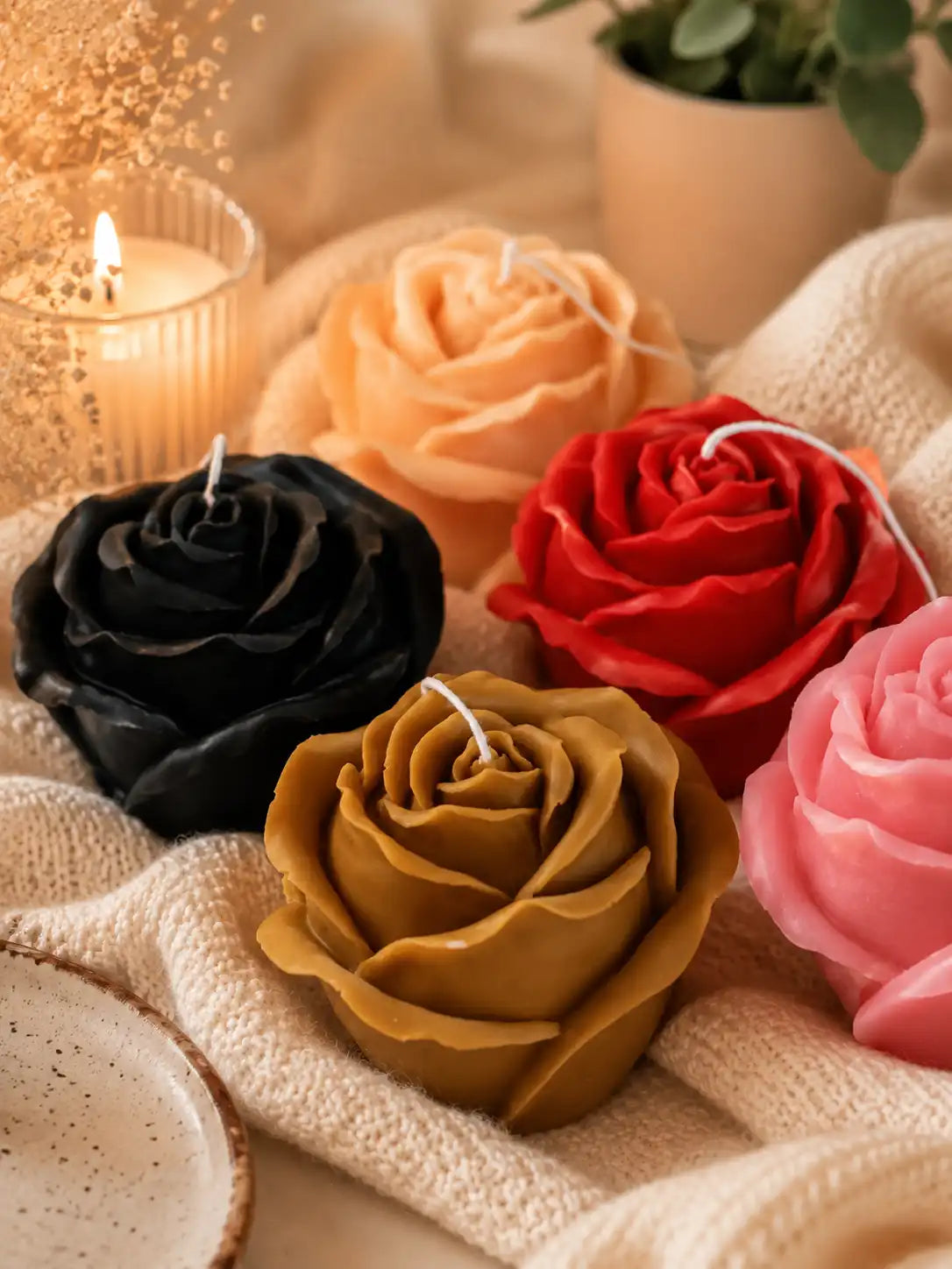 Huge Rose Candle 5.5x6 inches