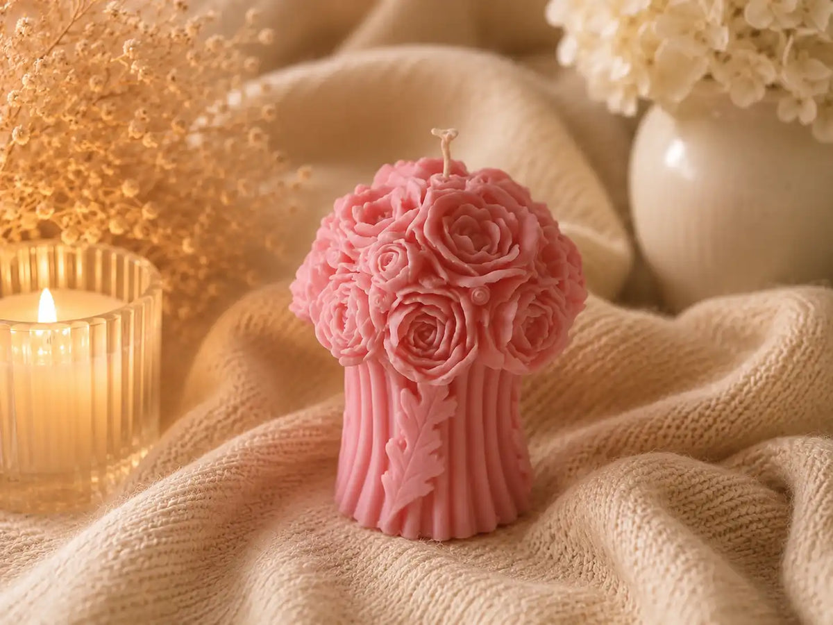 Peony Bouquet Candle 5.5x4 inches