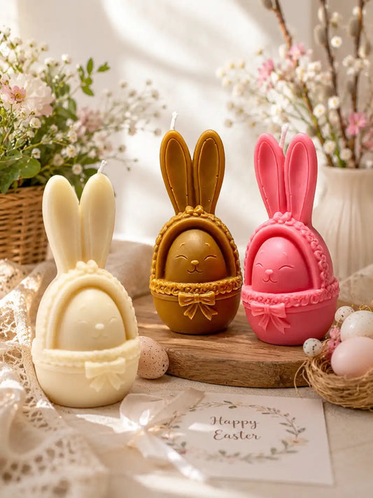 Bunny in Basket Candle 5x2.25 inches