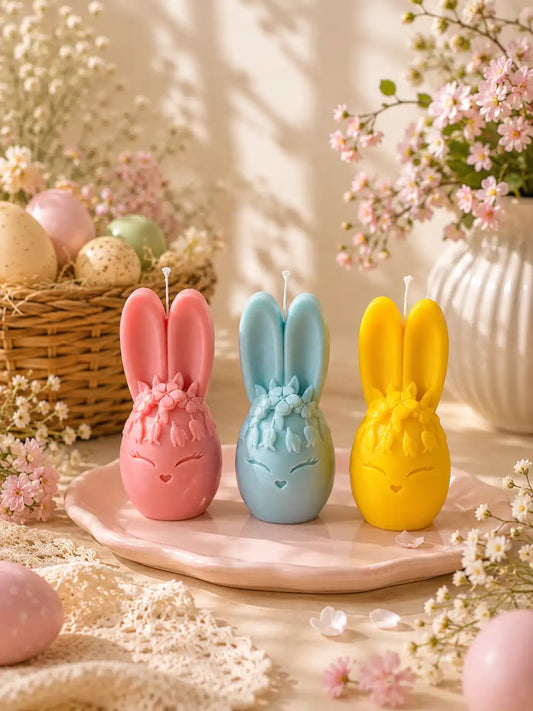 Egg Bunny Candle 6x2.5 inches
