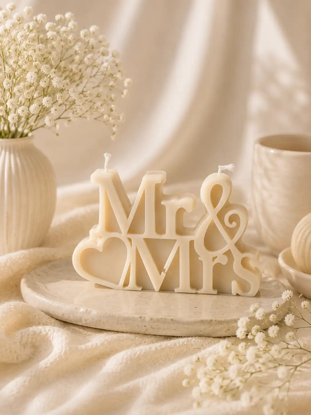Mr & Mrs Candle 2.5x4 inches
