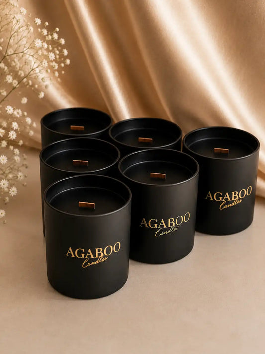 Black Glass Jar Candle 3.5x3 inches 10 fl.oz