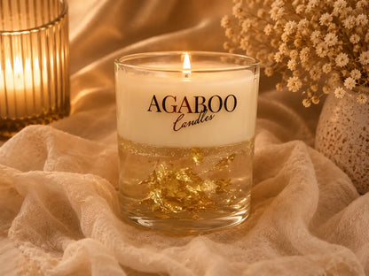 Gold Leaf Candle 3.4x3.2 inches