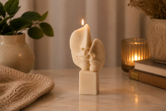 Abstract Face Candle 7x4 inches