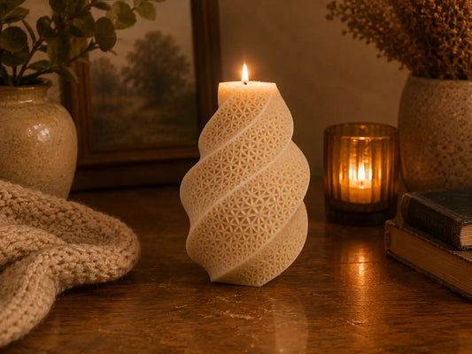 Abstract Spiral Sculpture Candle 5.5x3.75 inches