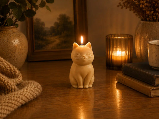 Small Cat Candle 3.25x1.75 inches