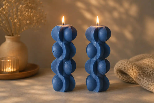 Wavy Tall Pillar Candle 6x2.5 inches