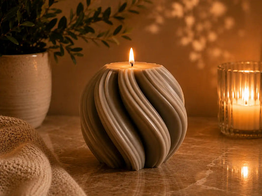 Large Swirl Candle 6x6 inches