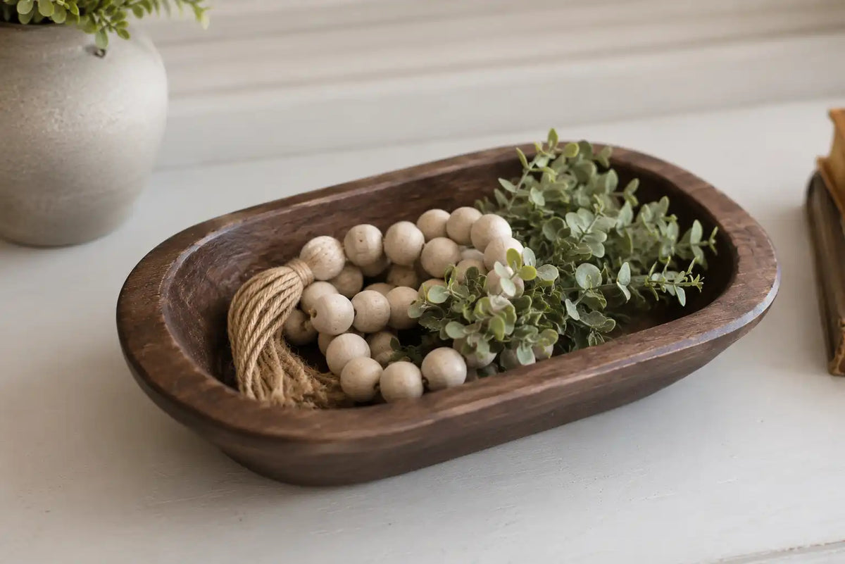 Rustic Wooden Dough Bowl