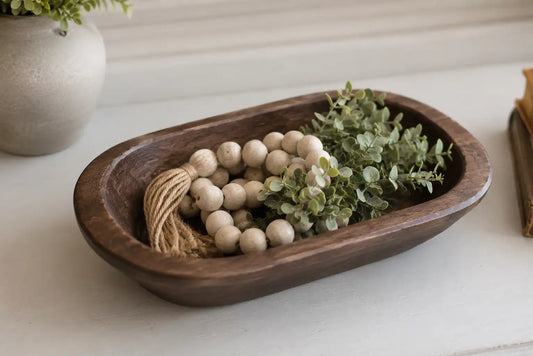 Rustic Wooden Dough Bowl