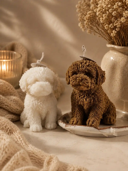 Dog Candle 5.5x6 inches