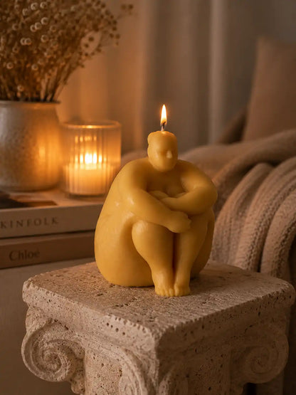 Small Sitting Lady Candle 3.5x2.5 inches
