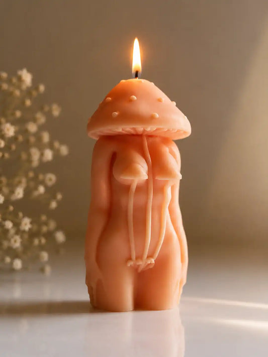Mushroom Lady Candle 4.5x2 inches