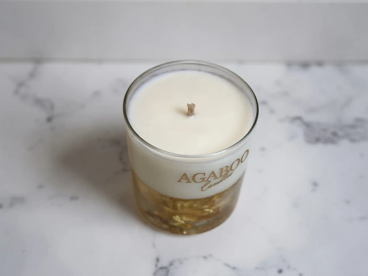 Gold Leaf Candle 3.4x3.2 inches