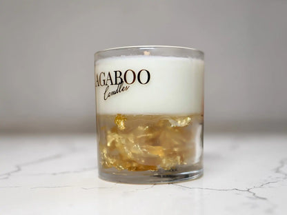 Gold Leaf Candle 3.4x3.2 inches