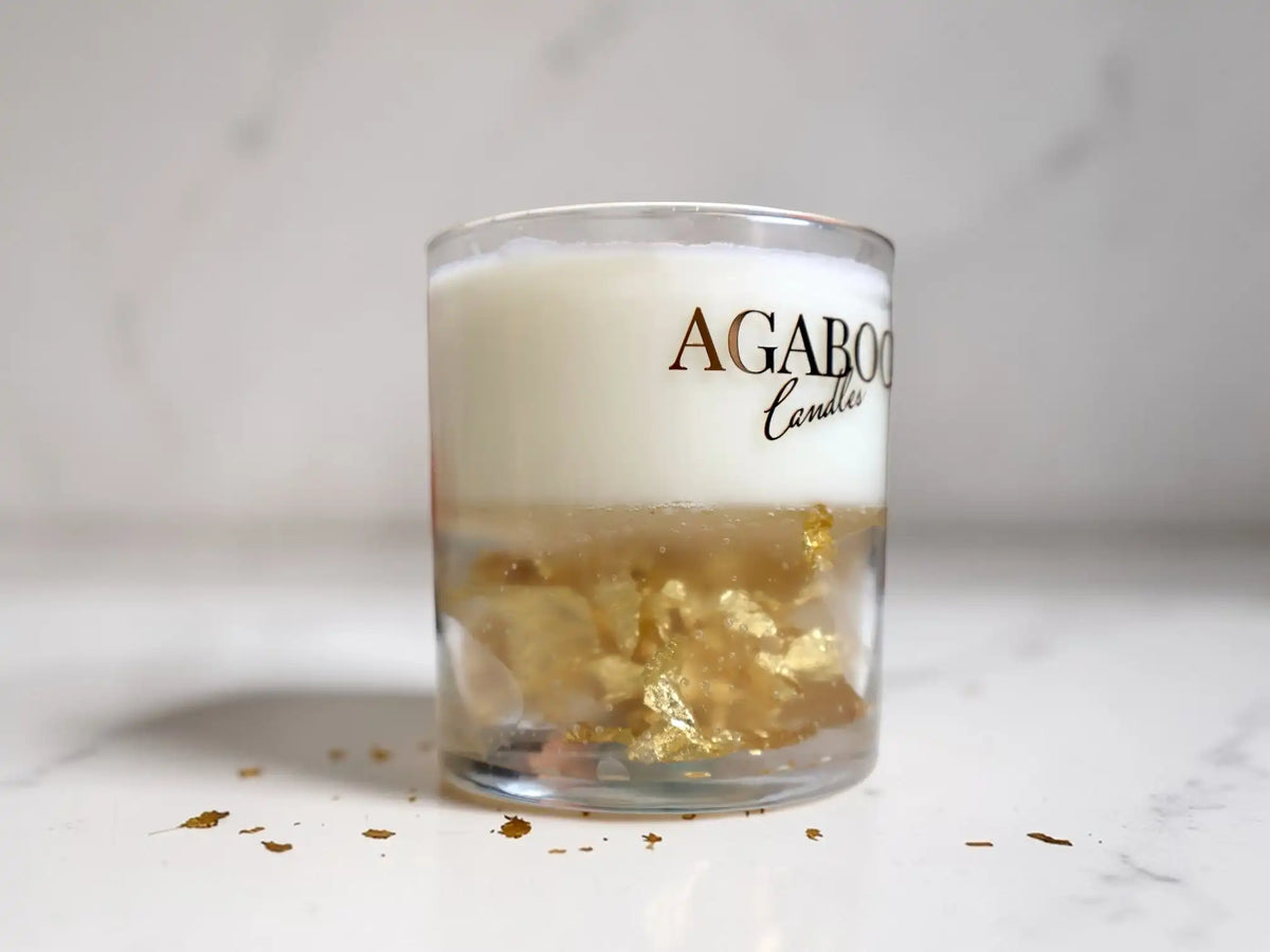 Gold Leaf Candle 3.4x3.2 inches