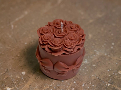 Huge Bowknot Rose Candle 5x4.5 inches
