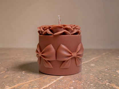 Huge Bowknot Rose Candle 5x4.5 inches