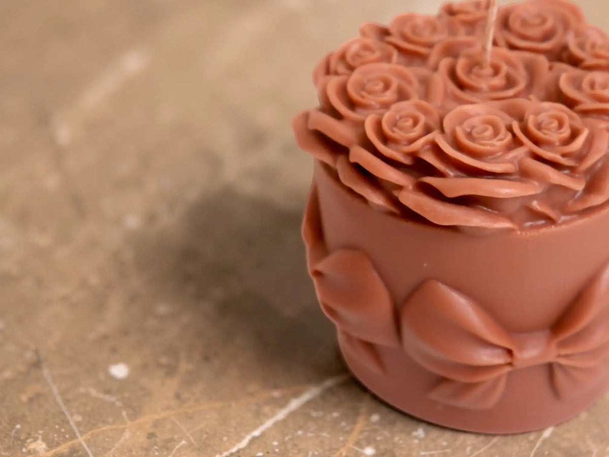 Huge Bowknot Rose Candle 5x4.5 inches