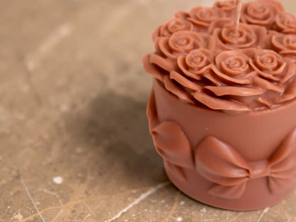 Huge Bowknot Rose Candle 5x4.5 inches