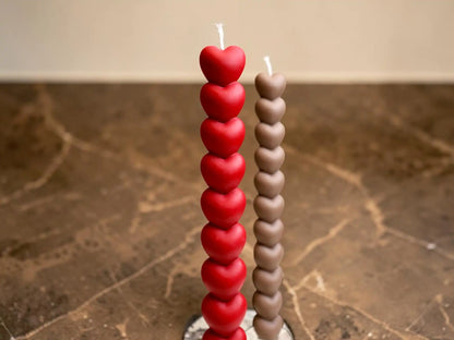 Heart Taper Candle 10.5x7/8 inches